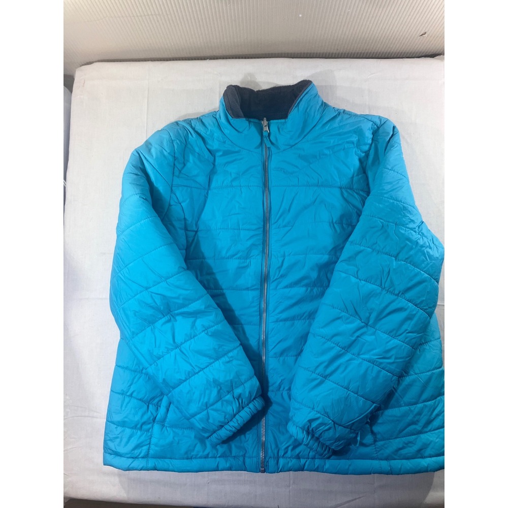 Below Zero Women's Quilted Puffer‎ Jacket Blue XL Faux Fur Lined Full Zip - Picture 2 of 7
